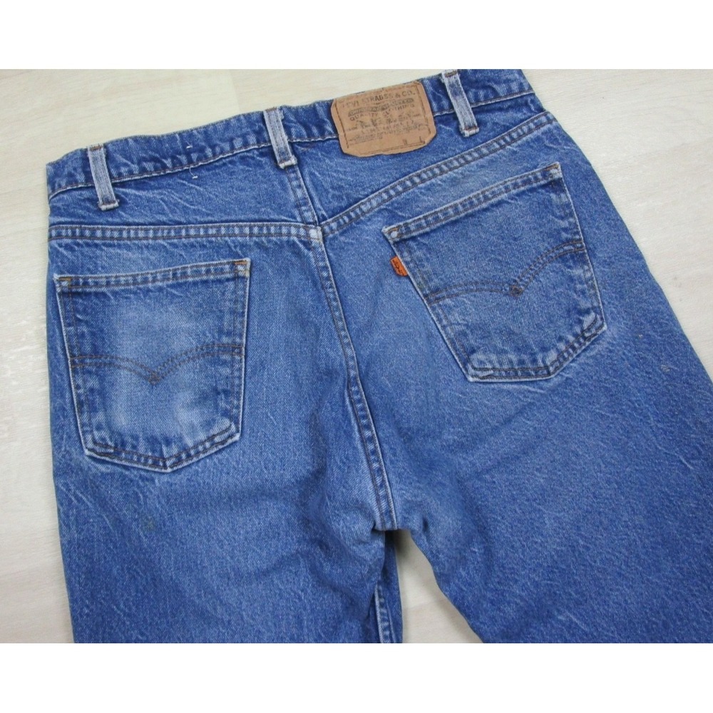 Vintage 80s Levis 505 Jeans Mens (32x30) Orange Tab Bootcut Distressed - Picture 12 of 16